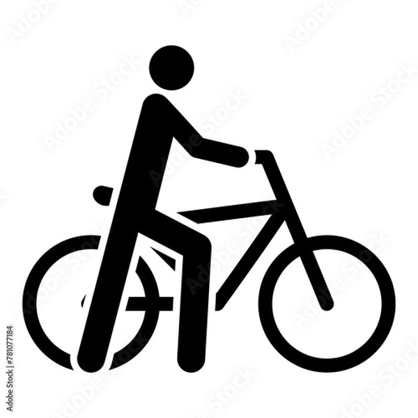 Fototapeta "Please walk your bicycle" icon