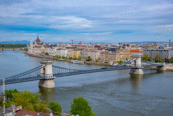 Obraz Chain bridge in Budapest, Hungary.