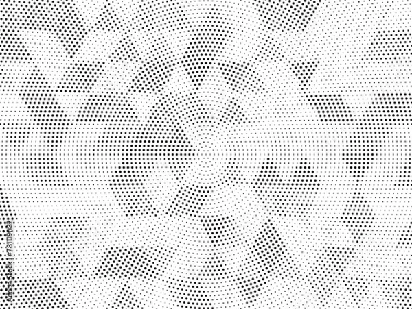 Fototapeta Halftone vector background. Monochrome halftone pattern. Abstract geometric dots background. Pop Art comic gradient black white texture. Design for presentation banner, poster, flyer, business card.