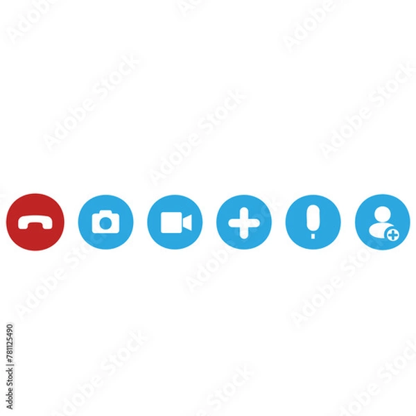 Fototapeta Video cal icons interface
