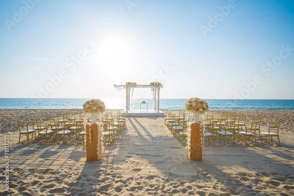 Obraz wedding set up on beach