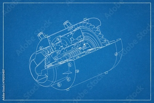 Fototapeta 3D design of a jet engine.