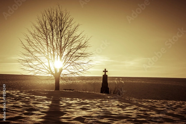 Fototapeta Gravestone cross