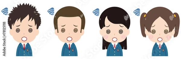 Obraz 学生　ブレザー　混乱