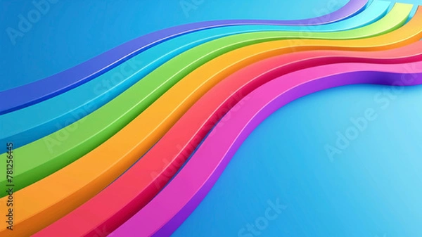 Fototapeta 3D illustration rainbow background of happy pride day. Generative AI