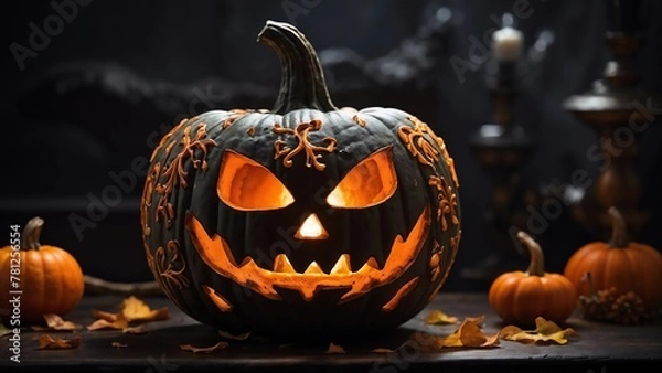 Fototapeta halloween jack o lantern pumpkin