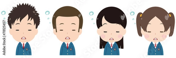 Obraz 学生　ブレザー　ぼんやり