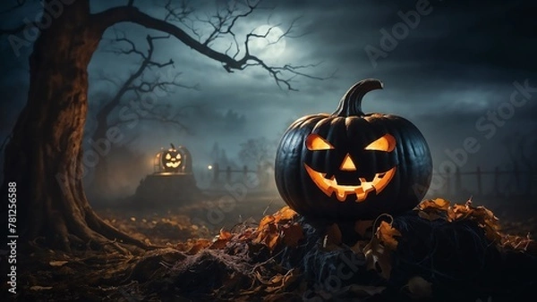 Fototapeta halloween background with pumpkin