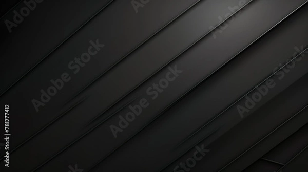 Fototapeta A stylish and modern black background with a luxurious diagonal stripe pattern perfect for design or fashion