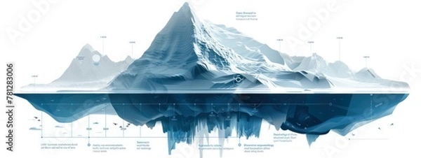 Fototapeta An iceberg diagram with the visible part labeled