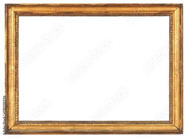 Fototapeta Old wooden picture frame in PNG format on a transparent background.