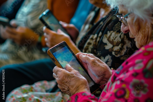 Obraz Technology workshops for seniors, learn to use digital devices