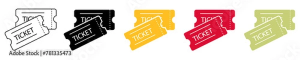 Fototapeta Event tickets icons vector illustration.