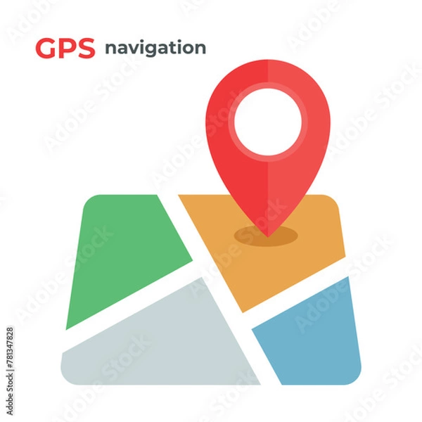 Fototapeta Flat colored location icon