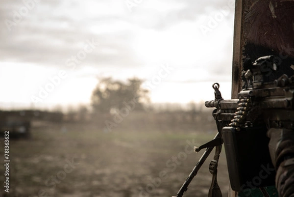 Obraz light machine gun on the training field