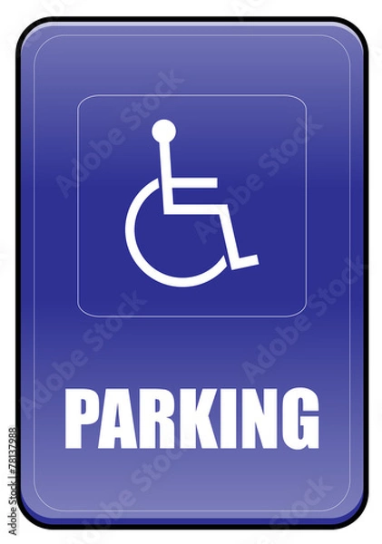 Fototapeta Parking sign for disabled