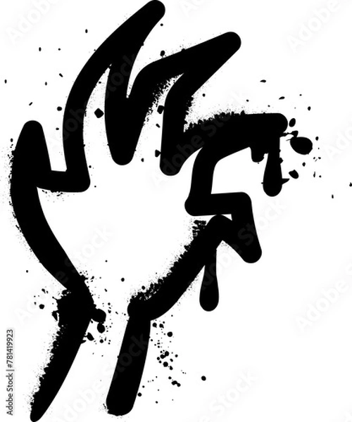 Fototapeta Spray paint hand element vector