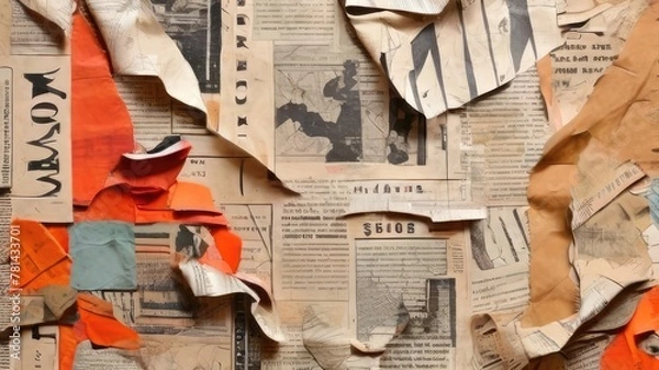 Fototapeta collage abstract newspaper scraps background