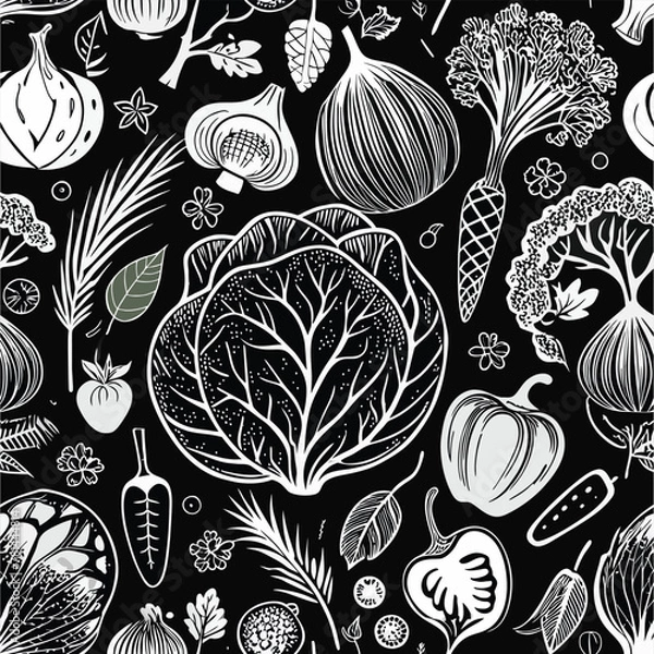 Obraz  Healthy Eating Through Captivating Vegetable Art
Cabbage, carrot, tomato, beet, leek, celery, tomato