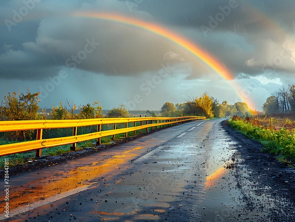 Obraz rainbow over the road