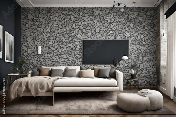 Fototapeta living interior with sofa