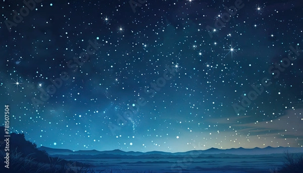 Fototapeta The stars shimmer like diamonds in the night sky, their beauty a reminder of the vastness of the universe