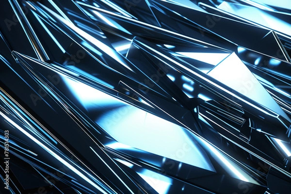 Obraz Glowing metal surfaces with sharp lines, Futuristic , Cyberpunk