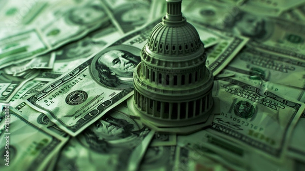 Obraz Capital hill government spending concept with room for text or copyspace