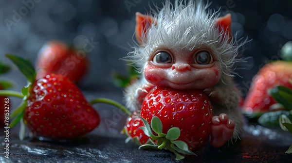 Obraz troll with strawberry