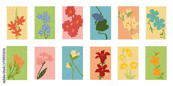 Fototapeta Abstract plants elements. Canva elements