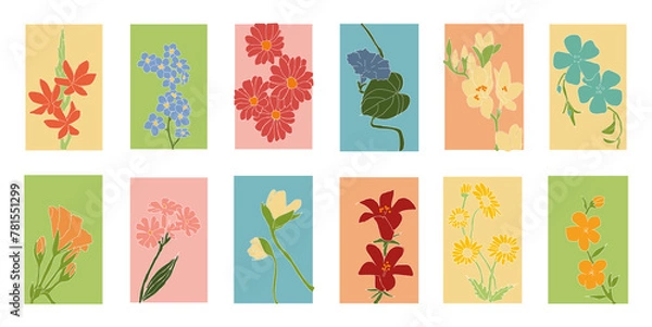 Fototapeta Abstract plants elements. Canva elements