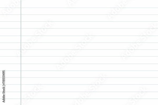 Fototapeta Notebook Sheet Lined Page Background