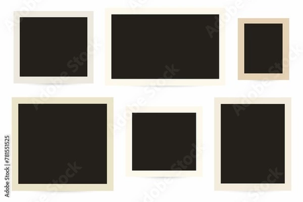 Fototapeta Realistic Empty Photo Frames Collection Various Sizes