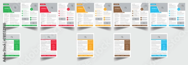 Obraz Technical Data Sheet layout template. Product Catalogue & modern a4 product catalog design template, Minimalist product brochure template design, A4 flyer, corporate flyer, business flyer, catalog