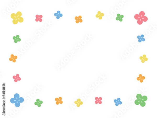 Obraz シンプルな花の四角フレーム