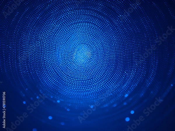 Fototapeta Blue halftone dot pattern adds depth to the background