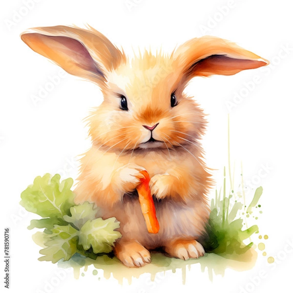 Fototapeta rabbit and carrot