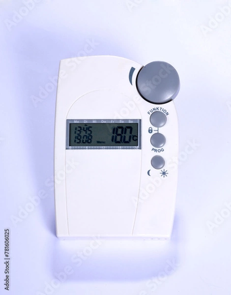 Obraz luxury temperature remote control in white for radiator valve