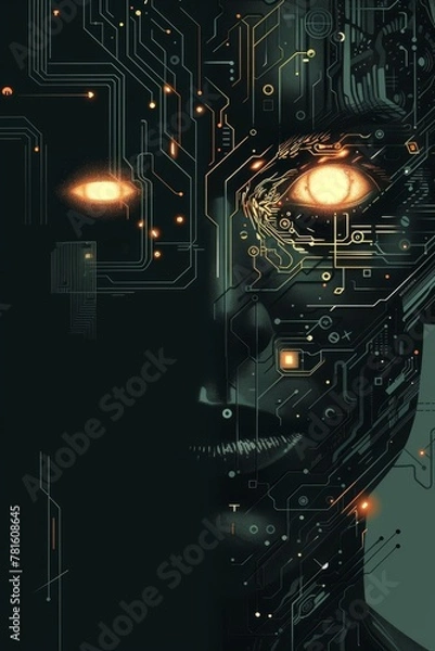 Obraz a futuristic hacking technology