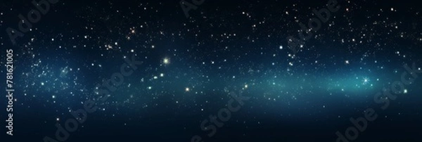 Fototapeta Starry Night Sky. Glowing Stars In Expansive Blue Nebulous Sky. Generative AI