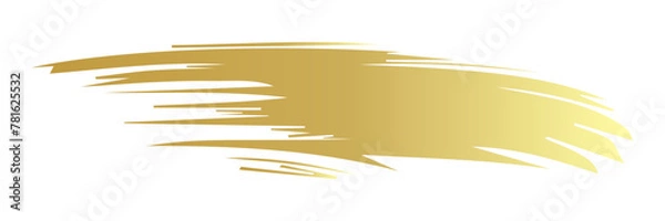 Obraz Gold paint brush stroke, ink splatter and artistic design element