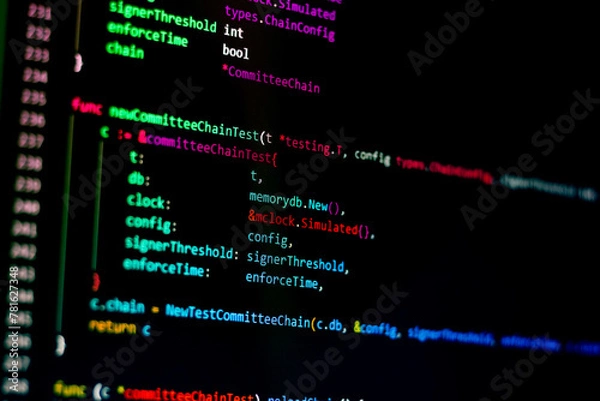 Obraz Backend coding with go and java. Can be used as background and banner.