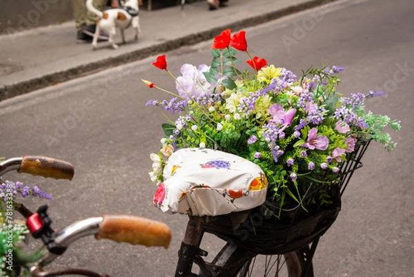 Obraz bicycle with flowers