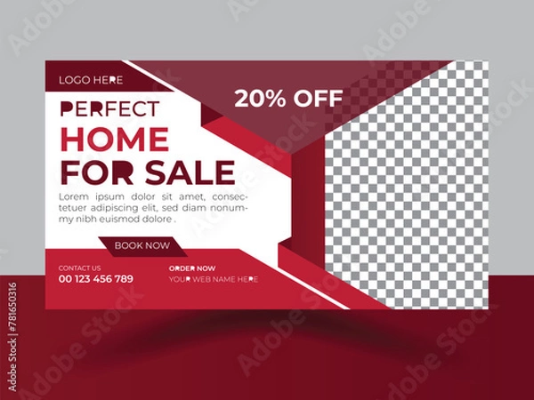 Fototapeta elegant real state youtube thumbnail design.