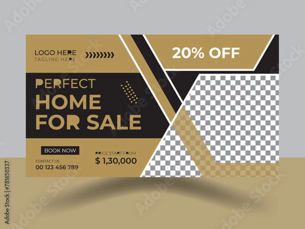 Fototapeta elegant real state youtube thumbnail design.