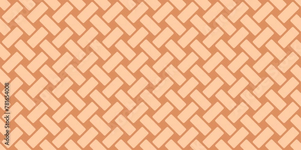 Fototapeta vector seamless pattern brown basketweave repeated basket weave repeating brown interlace texture background braiding hatch cross