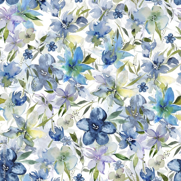 Fototapeta A seamless watercolor pattern of soft pastel colors, perfect for beauty products, greeting cards. 