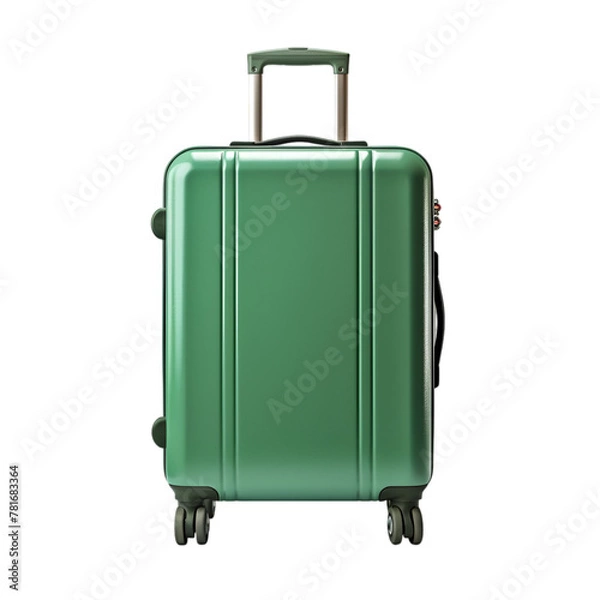 Obraz Green Suitcase Isolated on White Background