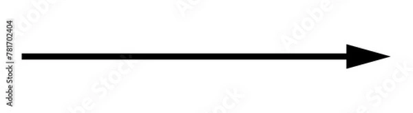Fototapeta Straight thin line arrow isolated on transparent background – Long arrow