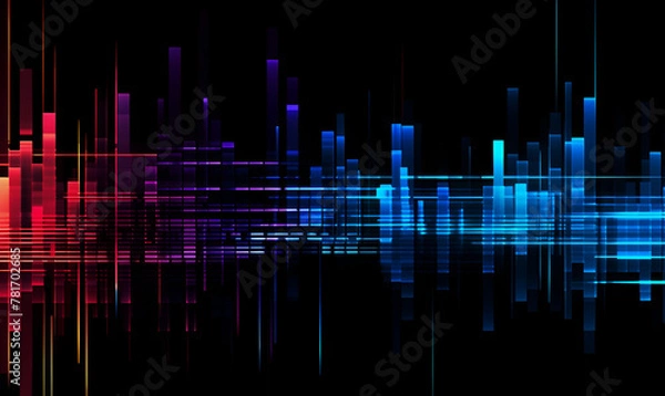 Obraz Contemporary Glitchcore Thin Digital Lines for Web Design